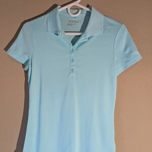 Nike Blue Fitted Polo Button Down Shirt